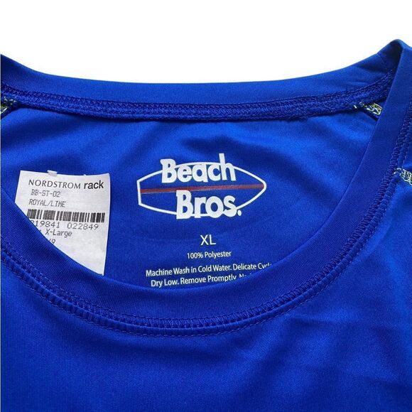 Rash guard XL Beach Bros UV 50 Royal blue/ Lime stitching piping - Picture 2 of 3